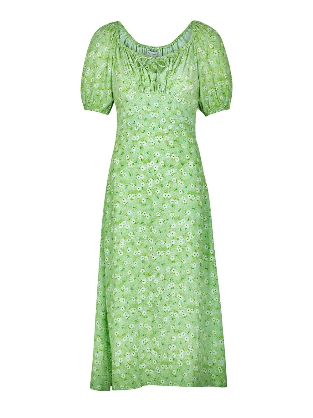 FAITHFULL THE BRAND | Lira Green Floral Puff-Sleeve Midi Dress